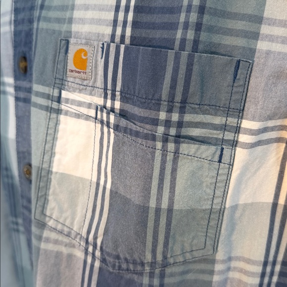 CARHARTT Relaxed Fit Lightweight Short Sleeve Button Up Shirt Mens Large Tall - Picture 10 of 11